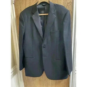 Barassi Merino Wool Men's Black Blazer Jacket Size 42R Performa Stretch *Read*